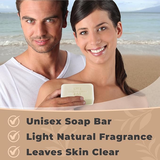 One With Nature Dead Sea Salt Soap 4oz 3-Pack – Purifying Soap Bar with Dead Sea Minerals for Face & Body, for Men & Women-FemmiqueWomen