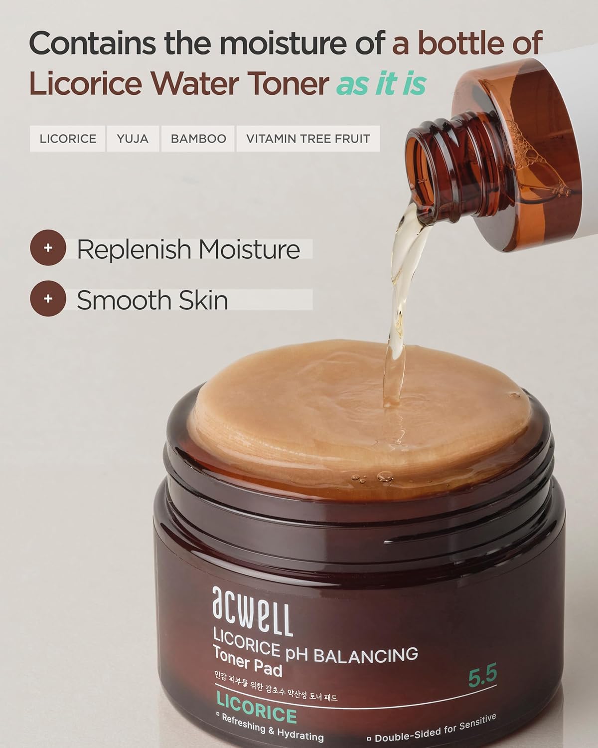 ACWELL Licorice pH Balancing Korean Toner for Cleansing - Alcohol-Free PH5.5 Hydrating Facial Astringent -Skin Clarifying & Hydration Boosting Toner, 5.1 fl.oz. 2 Pack-FemmiqueWomen