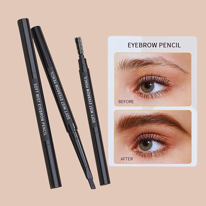 long lasting and waterproof Triangle eyebrow Pencil With Brush (Light Brown)