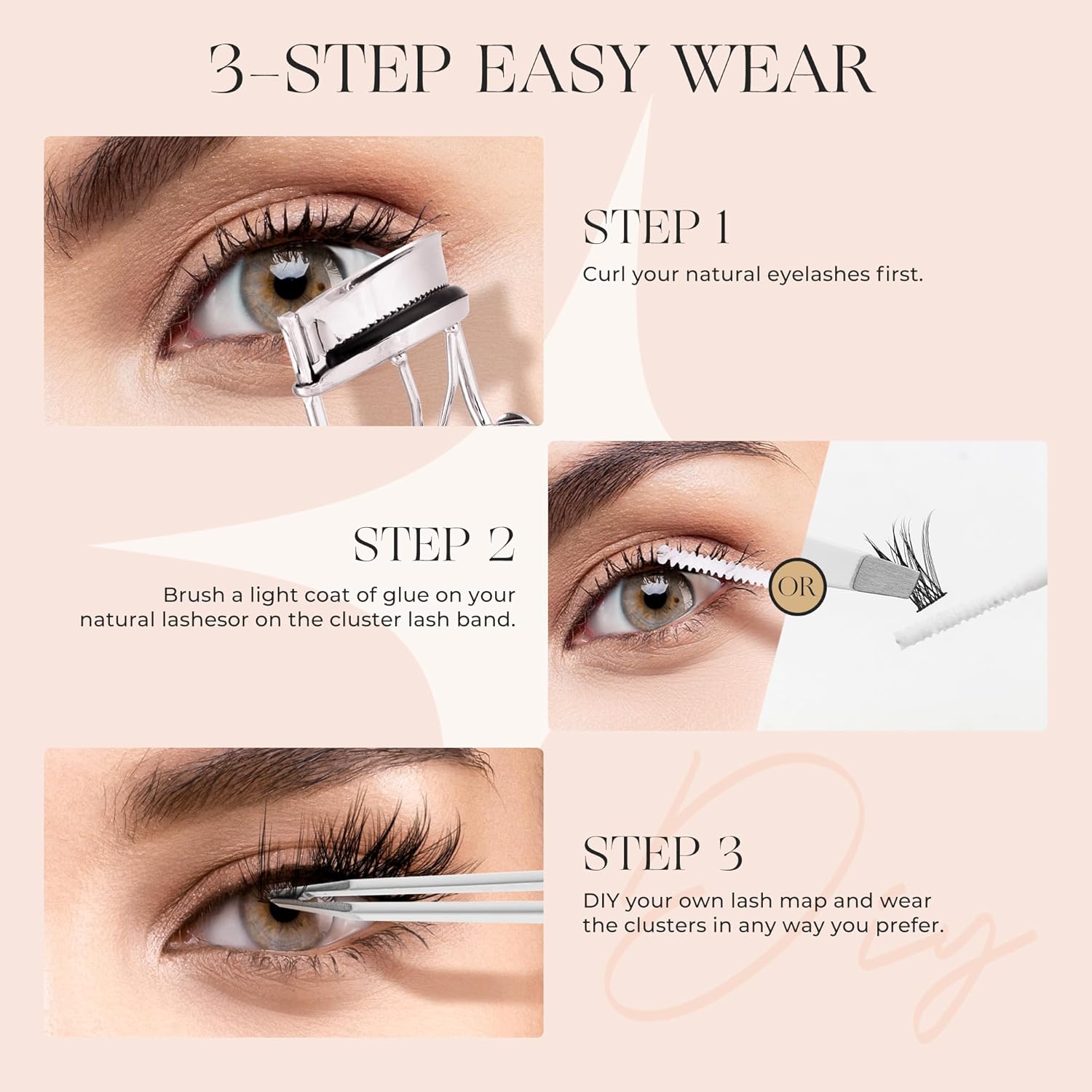 PopUp 168Pcs Cluster Lashes,8-16mm DIY Eyelash Extensions,Cluster Eyelashes for Self-application Individual Lashes at Home,3D Rapid Soft and Lightweight-Style CDD03-FemmiqueWomen