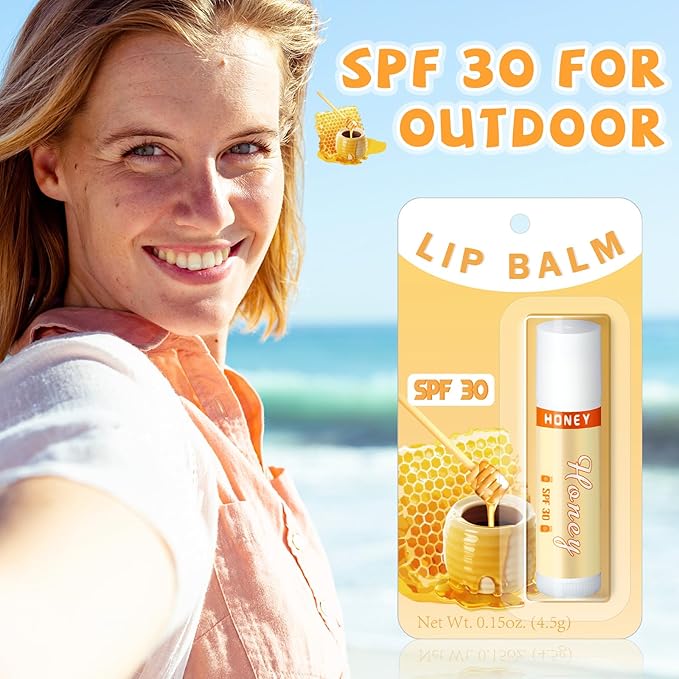 30 Pack Lip Balms SPF 30 Bulk Sunscreen Lip Balms Party Gifts Favors Lip Sunscreen Care with Vitamin E Wedding Bridal Shower Favors Baby Shower Gifts for Outdoor Travel Beach-FemmiqueWomen