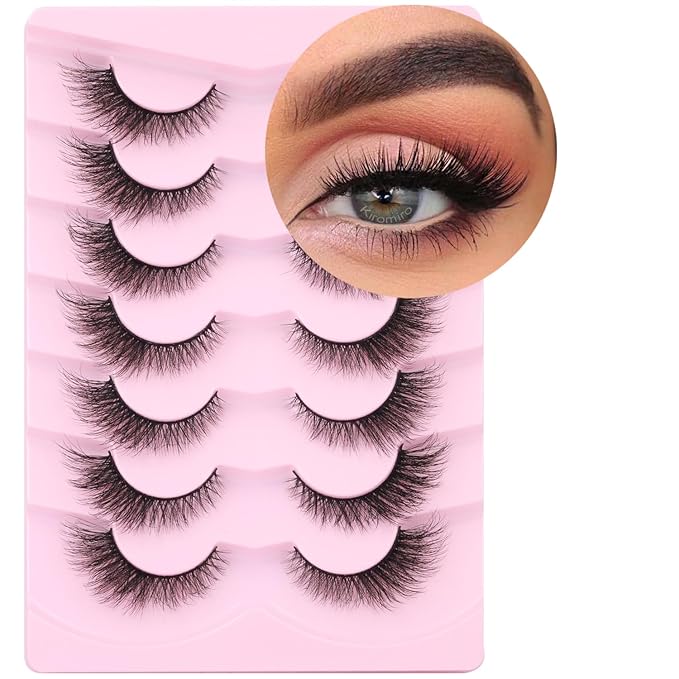 False Lashes Natural Look Faux Mink Eyelashes Wispy Fox Eye Lashes That Look Like Extensions 3D Mink Lashes Natural Strip Lashes Pack 7 Pairs-FemmiqueWomen