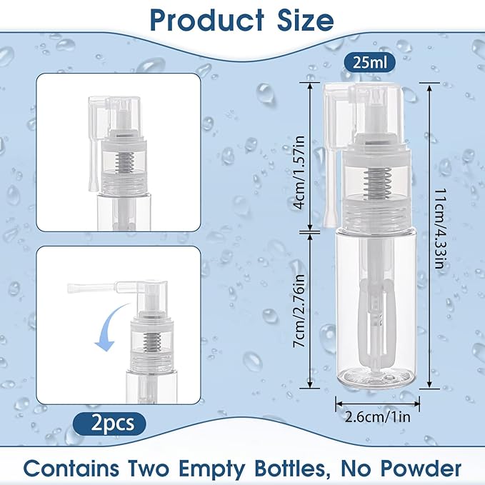 2 Pcs Empty Powder Spray Bottle, Cake Glitter Spray Bottle, Makeup Powder Spray Bottle, Barber Spray Bottle, Dry Powder Spray Bottle for Makeup Powder, Dusting, Glitter, Dry Cleaning Powder, Crafts-FemmiqueWomen