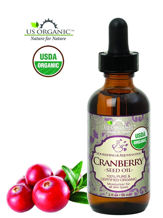 US Organic Cranberry Seed Oil, USDA Certified Organic,100% Pure & Natural, Cold Pressed Virgin, Unrefined in Amber Glass Bottle w/Glass Eyedropper for Easy Application (2 oz (56 ml))-FemmiqueWomen