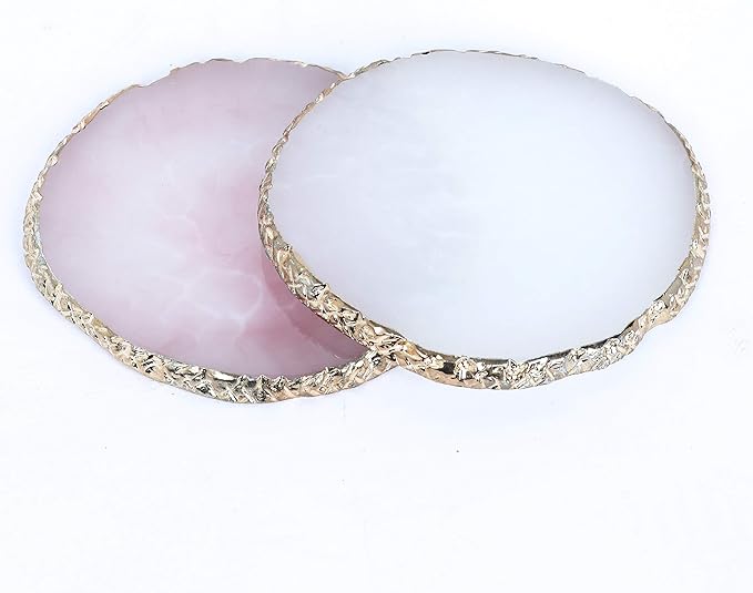 2Pack Resin Nail Art Palette,Nail Art Color Mixing Palette,Nail Art Painting Gel Palette Manicure Tool, Cosmetic Artist Mixing Palette(Pink & White)-FemmiqueWomen