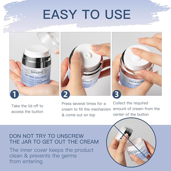 Instant Face Lift Cream with Retinol,Collagen & Hyaluronic Acid,Retinol Face Moisturizer for Wrinkles, Neck & Décolleté, Neck Firming Cream for Women & Men, 1.7 Fl Oz-FemmiqueWomen