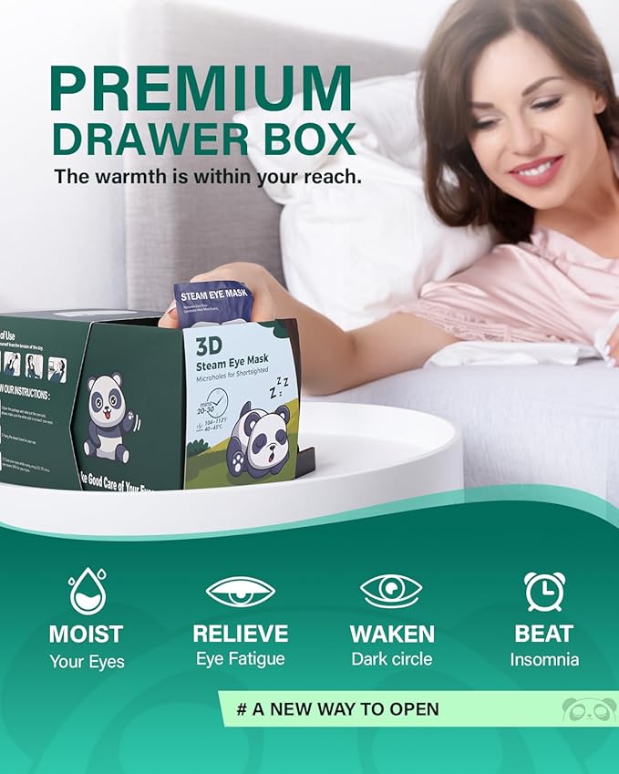 3D Steam Eye Masks for Dry Eyes, 20-Pack Warm Eye Mask, Relief Eye Fatigue & Dark Circle, Heat Sleep Eye Mask for Puffy Eyes, Disposable Eye Mask, Moist Hot Compress Eye Patch for Sleeping, Unscented-FemmiqueWomen