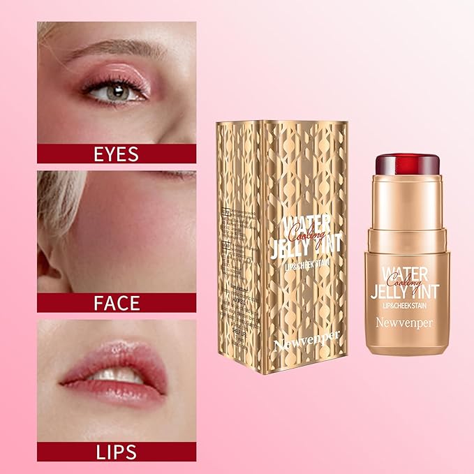2PCS Jelly Blush Stick, Multi-Purpose Lip & Cheek Stick, Waterproof jelly tint, Moisturizing Cooling Water Jelly Tint Long Lasting cheek stain & lip tint for Women and Girls 01#-FemmiqueWomen
