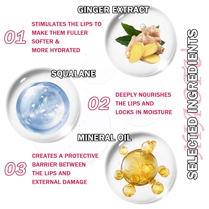 2PCS Plumping Lip Oil Set,Hydrating Lip Plumper Oil,No-Sticky Fuller Lip Oil Reduces Fine Lines,Hydrating Lip Plumping Lip Gloss for Moisturizing Dry Lips-FemmiqueWomen