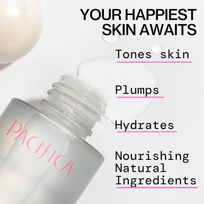 Pacifica Happy Water Hydrating Facial Toner Mist – Vegan Ceramides, Hyaluronic Acid & Electrolytes, Refreshing & Calming for Balanced Skin, Clean Beauty, Vegan, Cruelty-Free, All Skin Types, 4 oz-FemmiqueWomen
