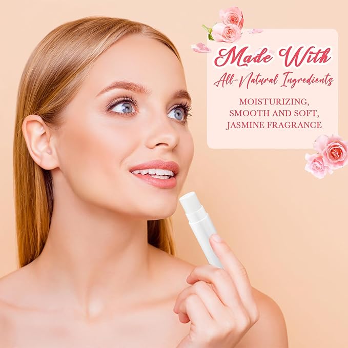 100 Pcs Lip Balm Bulk Heart Shape Lip Balm Jasmine Scented Beeswax Lip Balm Moisturizing Lip Balm Add Your Own Labels for Teacher Baby Shower Coworkers Friend Gift-FemmiqueWomen