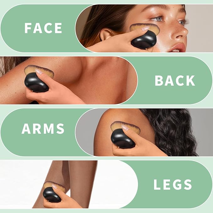 Extra-Large 75mm Body Makeup Brush Vegan Synthetic Bristles for Streak-Free Self Tanner, Bronzer & Foundation, Wet/Dry Use, Oval Face & Back Application–Pink Rose Gold-FemmiqueWomen