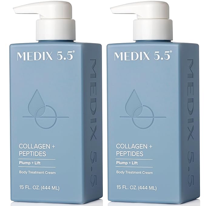 Medix 5.5 Collagen Cream Body Lotion & Face Lotion For Dry Skin & Wrinkles | Collagen Peptides Tightening Cream Body Moisturizers Helps Lift, Tighten, & Firm Skin | Skin Care Products | 2-Pack-FemmiqueWomen