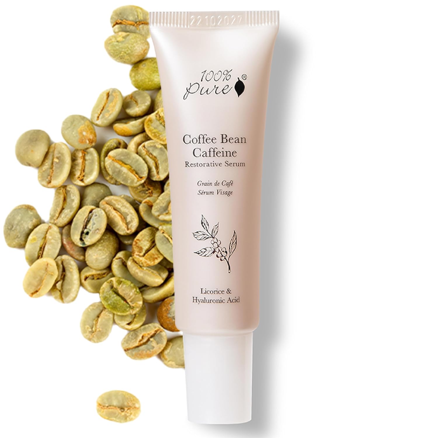 100% PURE Coffee Bean Face Serum EGCG, Licorice Root & Hyaluronic Acid Drops - Tighten, Brighten & Protect Daily Liquid Caffeine For Faded Skin - Ultimate Glow Skincare for Women & Men - 1 fl oz-FemmiqueWomen