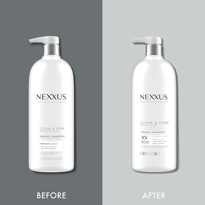 Nexxus Clean and Pure Clarifying Shampoo, With ProteinFusion, Nourished Hair Care Silicone, Dye And Paraben Free 33.8 oz-FemmiqueWomen