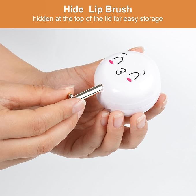 2 Pack Lip Balm Containers,Plastic Portable Empty Lip Balm Container with Mirror and Silicone Lip,Empty Lipstick Dispenser Box for Travel,Home-FemmiqueWomen