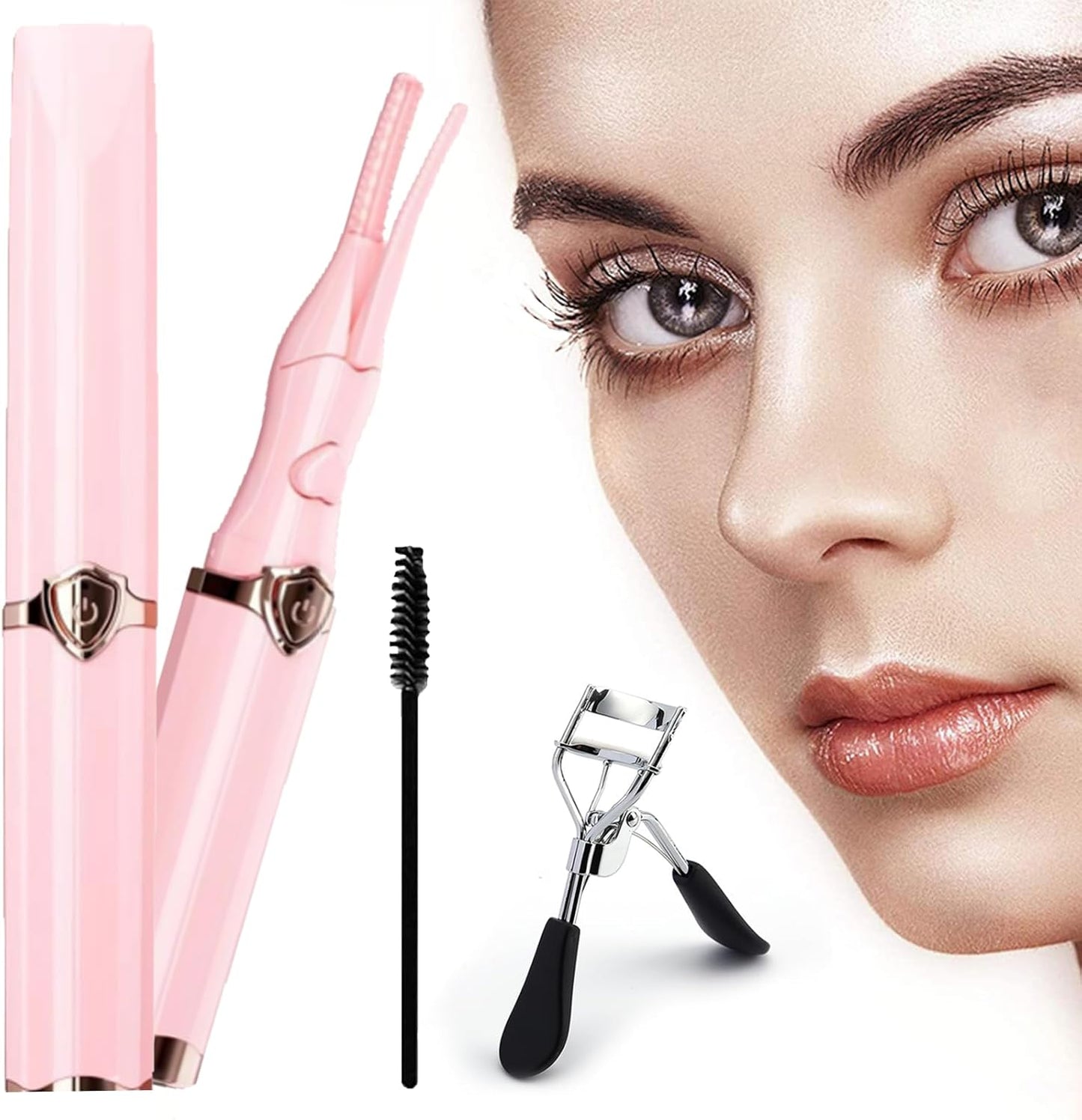 Peshoriadm Eyelash Curler, Electric Eyelash Curler Heated, 2025 New Heated Eyelash Curler with USB Charging, 3 Heat Modes and Smart Temperature Control, Natural Curling 24h Long-Lasting Curl (Pink)-FemmiqueWomen