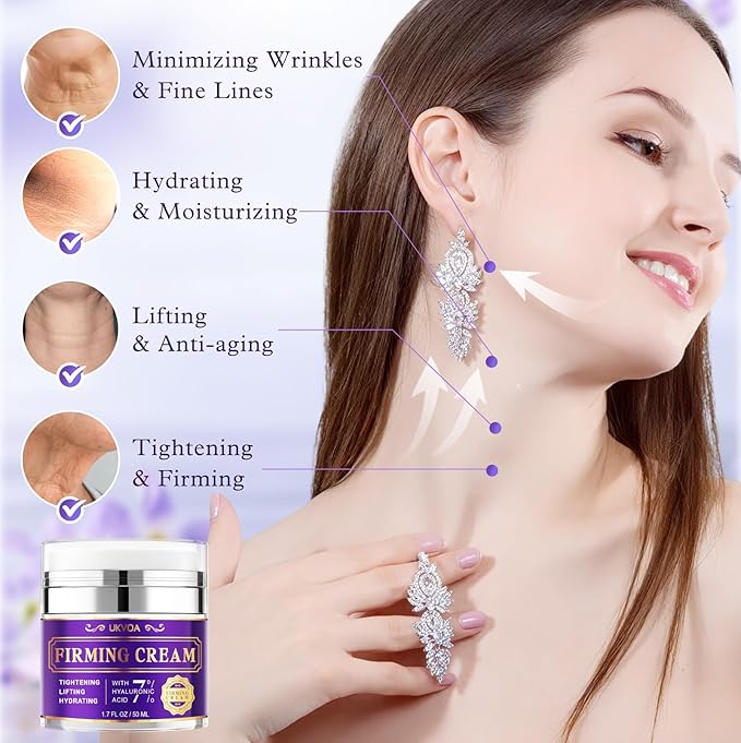 Retinol Neck & Face Wrinkle Cream for Women, Neck Cream for Tightening and Firming, Anti Aging Skin Care with Collagen & Hyaluronic Acid, Instant Face Lift Cream 1.7 Fl Oz-FemmiqueWomen