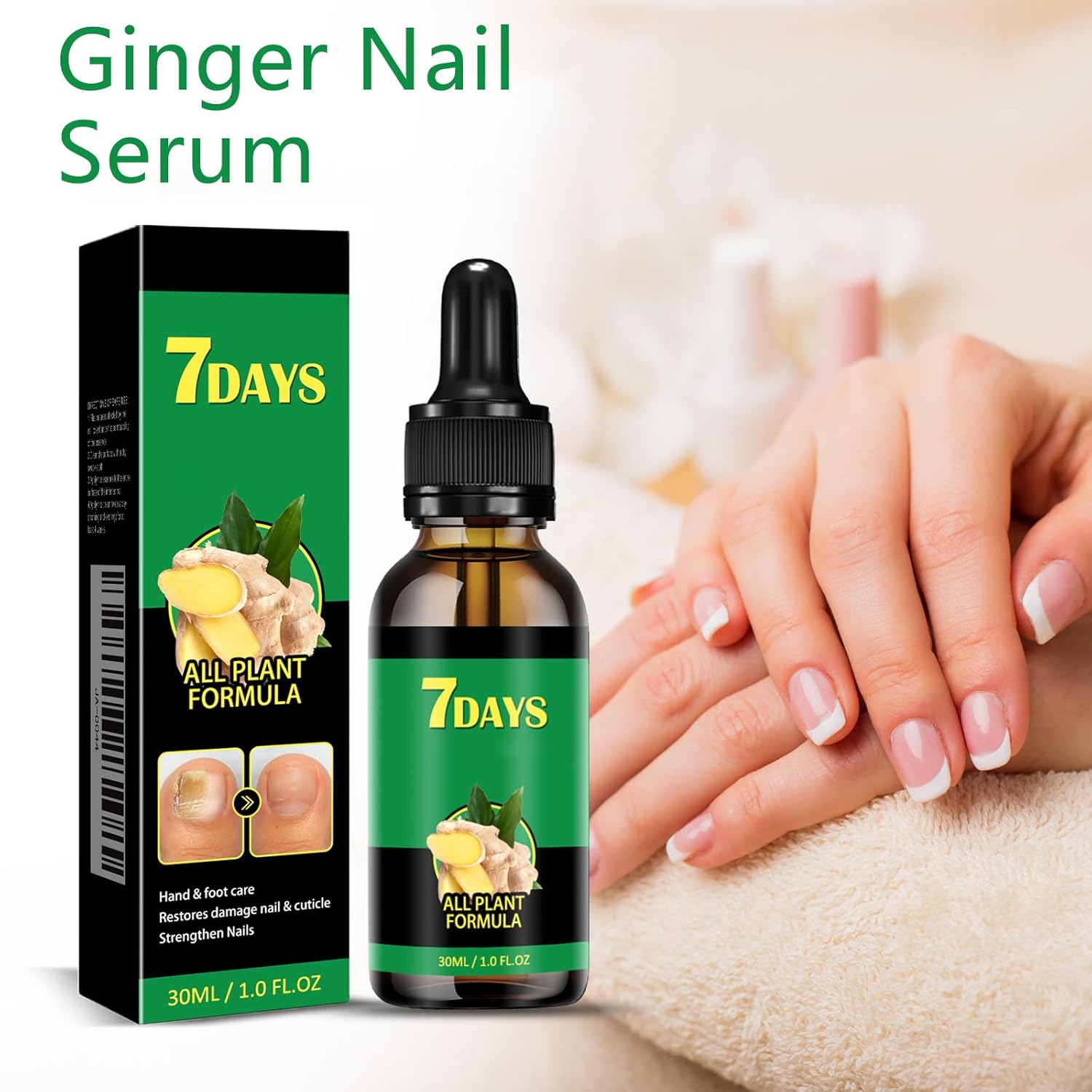 3Pcs Ginger Nail Serum, 2-in-1 Serum Repair Essence, Ginger Care Oil for Nails Strengthener Oil, Care Moisturizer-FemmiqueWomen
