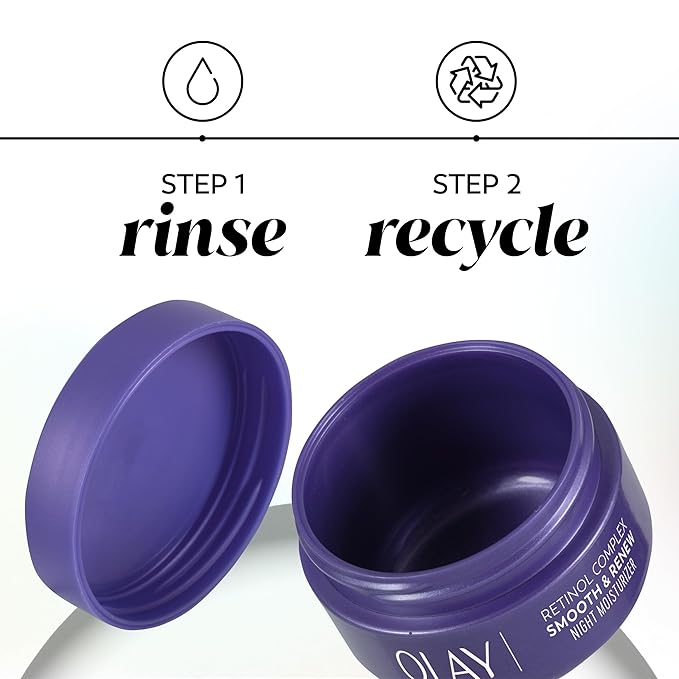 Olay Retinol Face Moisturizer, Smooth & Renew Cream for Women, Fragrance-Free - Anti-Aging, Anti-Wrinkle, Smooth Fine Lines, Tightening, Brightening - Recyclable Sustainable Eco Jar, Non-Greasy, 2 Oz-FemmiqueWomen