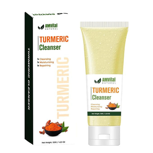 Turmeric Face Wash - Turmeric Facial-Cleanser with Aloe Vera, Vitamin E, and Natural Extracts - Lightweight Daily Gel Face Wash for All Skin Types - 120ml-FemmiqueWomen