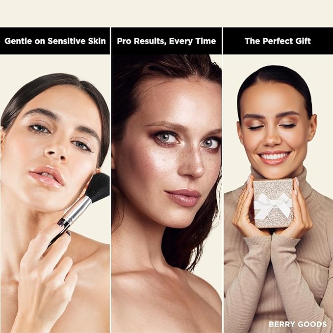 BERRY Blue Premium Makeup Brush Set – 12-Piece Professional Ultra-Soft Synthetic Brushes for Face & Eyes | Foundation, Powder, Blush, Concealer, Eyeshadow – Vegan, Cruelty-Free, Numbered, Travel Case-FemmiqueWomen