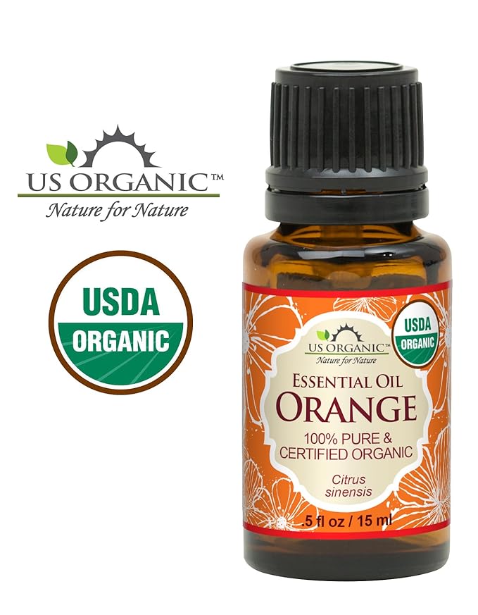 US Organic 100% Pure Sweet Orange Essential Oil - USDA Certified Organic - 15 ml - w/Improved caps and droppers (More Size Variations Available)-FemmiqueWomen