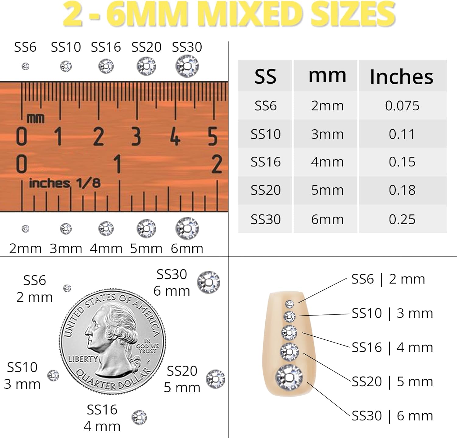 30000Pcs Resin Jelly Rhinestones Set for Crafting Bedazzling, Yellow AB Flatback Gems Jewels for Crafts Clothes Shoes Fabric Outfit Nails Makeup, Flat Back Crystal 2-6mm with b 7000 Glue-FemmiqueWomen