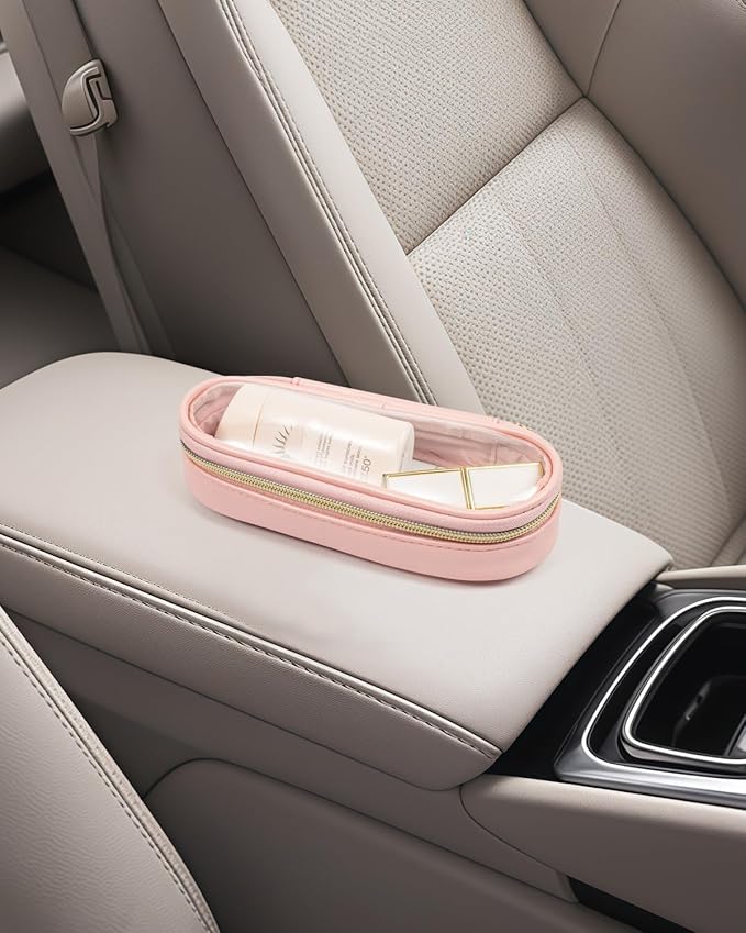 Clear Makeup Bag Small, TSA Approved Portable Toiletry Bag with Zipper Cosmetic Travel Bag Makeup Organizer Case Mini Makeup Pouch for Purse Car Organizer Bag for Women Men-FemmiqueWomen