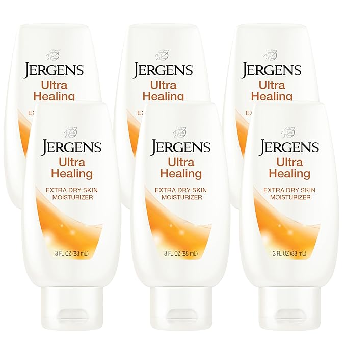 Jergens Ultra Healing Moisturizer for Dry Skin, Hand and Body Lotion, with Hydralucence Blend, Vitamins C, E and B5, 3 Oz, Pack of 8-FemmiqueWomen