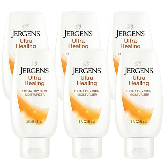 Jergens Ultra Healing Moisturizer for Dry Skin, Hand and Body Lotion, with Hydralucence Blend, Vitamins C, E and B5, 3 Oz, Pack of 8-FemmiqueWomen