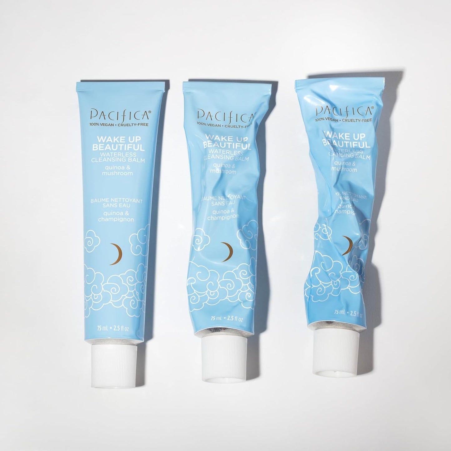 Pacifica Wake Up Beautiful Cleansing Balm & Makeup Remover - 2-in-1 Waterless Face Cleanser for Dry & Sensitive Skin, Hydrating No-Rinse Balm Dissolves Stubborn Makeup, 2.5oz-FemmiqueWomen