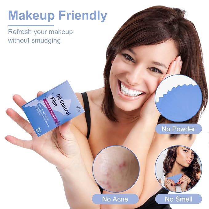 Great Absorbent Oil Blotting Sheets for Face - 10% Larger Oil Control Film 4pk/200 Makeup Friendly Blotting Paper for Oily Skin, High-Performance, Tear-proof Oil Absorbing Tissues-FemmiqueWomen