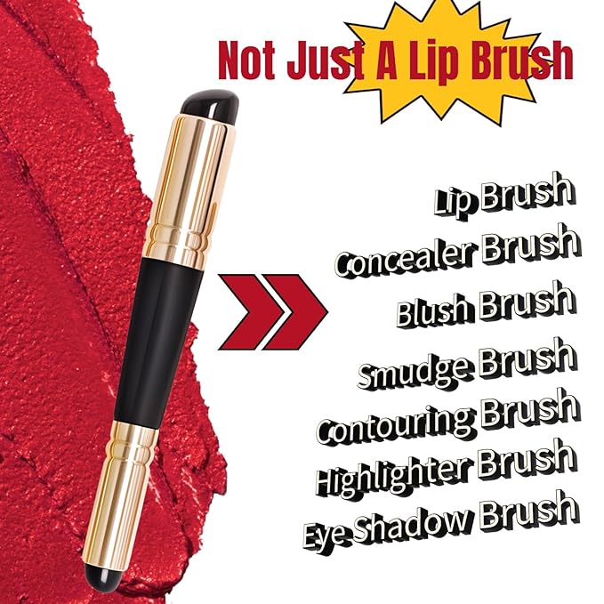 Dual Ended Silicone Lip Brush with Lid, Jelly-like Lip Makeup Brush, Versatile Makeup Applicator for Lips, Concealer, Contour, Blush, Bronzer, and Eyes, 1 count-FemmiqueWomen