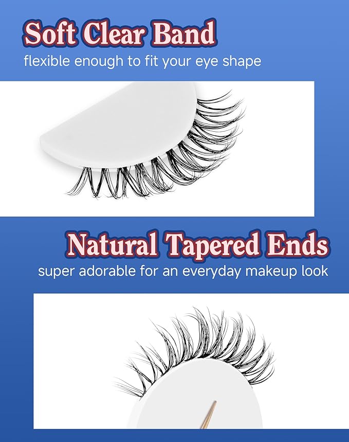 Lashes Wispy Short Eyelashes Natural Look False Eyelashes Strip Eye Lash Soft Lashes Fluffy Pack 7 Pairs Everyday Lash SF-03-FemmiqueWomen