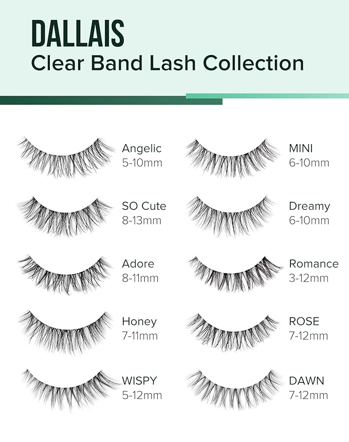 Natural Cat Eye Lashes Natural Eyelashes Wispy Mink Lashes Short Fake Lashes Clear Band Eye Lashes Pack 7 Pairs Small Demi Wispies Eyelashes-FemmiqueWomen