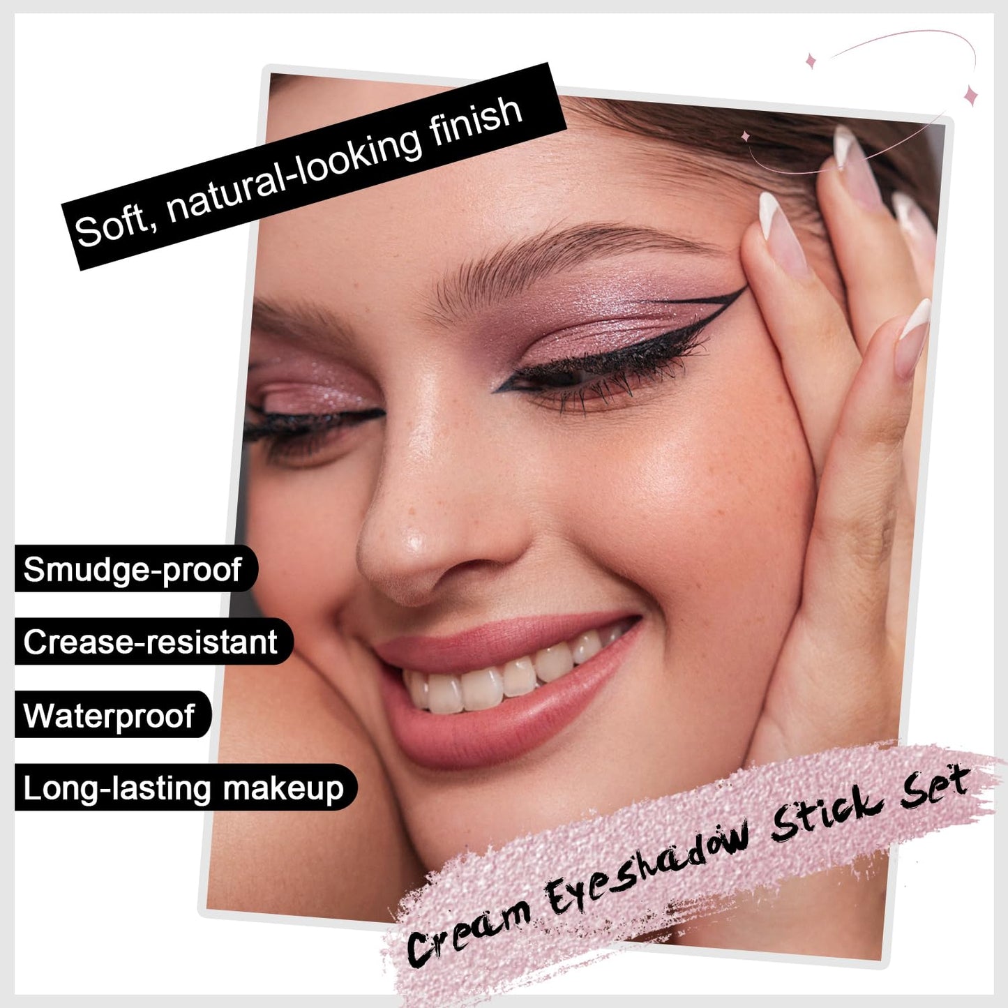 3PCS Eyeshadow Stick, Shimmer and Matte Cream Eye Shadow Brightener Sticks Eyeliner Pencil Crayon, Waterproof Long Lasting Eye Highlighter Stick Makeup (01+06+08)-FemmiqueWomen