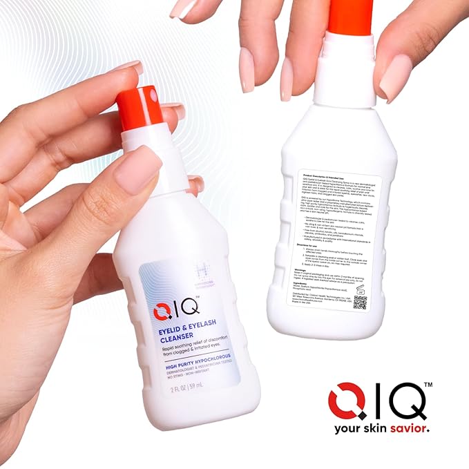 Eyelash and Eyelid Cleanser – High Purity Hypochlorous Eye Wash Solution, Lid and Lash Cleanser that Quickly Calms and Soothes Irritated, Clogged Skin (2oz)-FemmiqueWomen