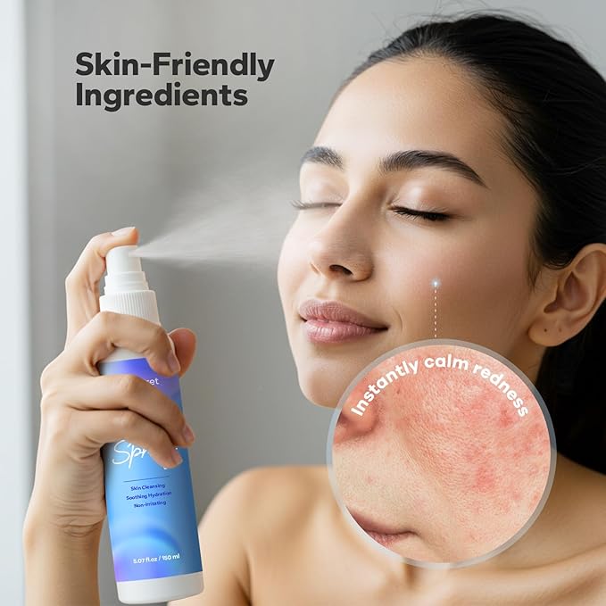 Hypochlorous Acid Spray (5 Fl Oz), Hypochlorous Acid Spray for Face & Body, Eyelid Cleanser, HOCl Facial Mist for Skin Cleansing & Soothing, Sensitive& Redness Reducing Skin Care-FemmiqueWomen