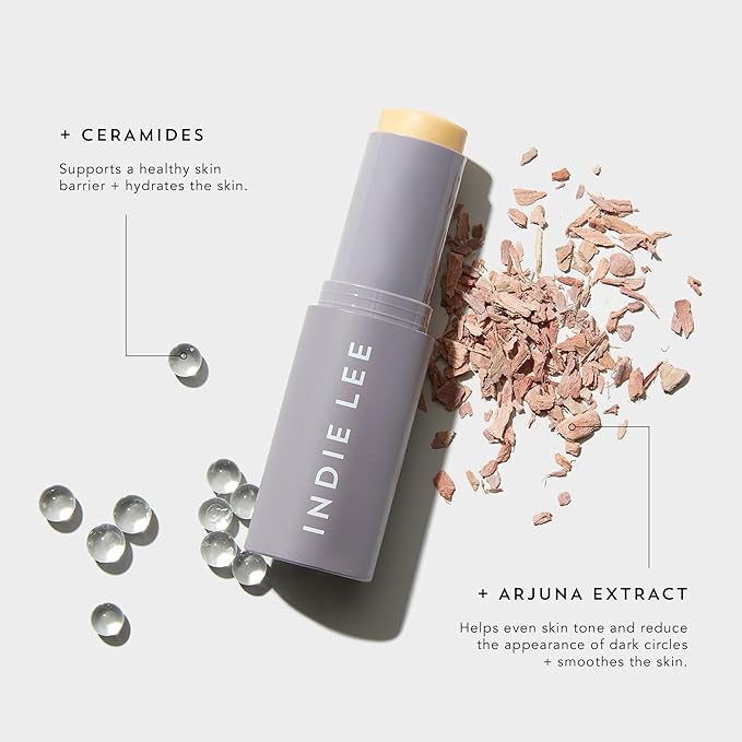 Indie Lee Hints Hydrastick - Color Correcting Highlighter Stick with Ceramides & Arjuna Extract - Even Skin Tone, Blur Redness & Discoloration, Add Shine - Hydrating Stick for Glowing Skin (8g)-FemmiqueWomen