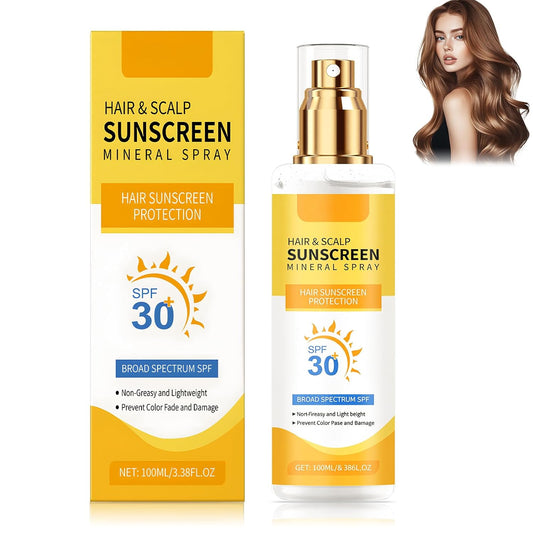 Ultimate Hair & Scalp Sunscreen Spray SPF 30 | Hair and Scalp Sunscreen Spray | Color-Lock UV Shield for Dyed/Highlighted Hair,Travel-Size Scalp Sunblock Prevents Fading & Dryness(1PCS)-FemmiqueWomen