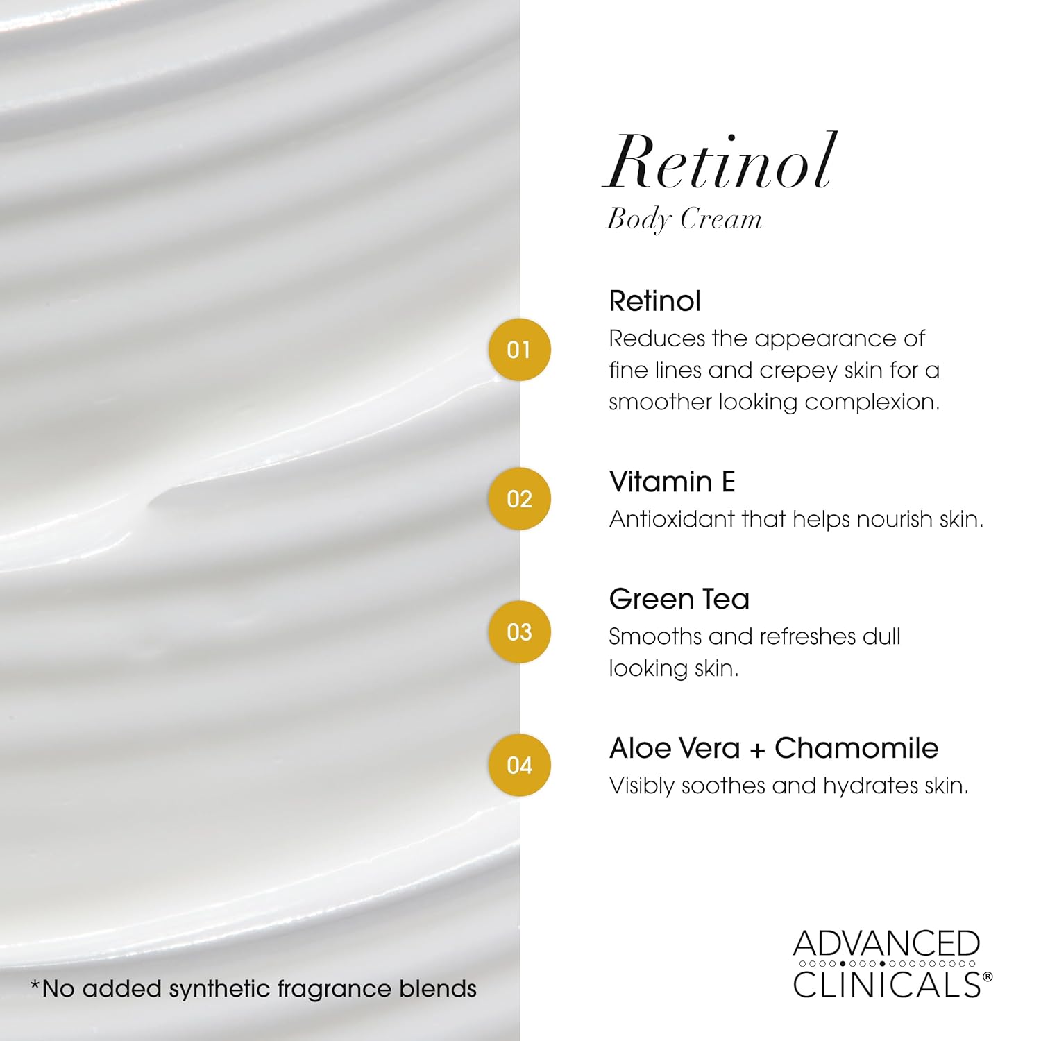 Advanced Clinicals Retinol Body Lotion & Face Moisturizer | Anti Aging Skin Care Retinol Body Cream For Women & Men Improves Appearance Of Fine Lines, Wrinkles, & Look Of Crepey Skin, W/Travel Size-FemmiqueWomen