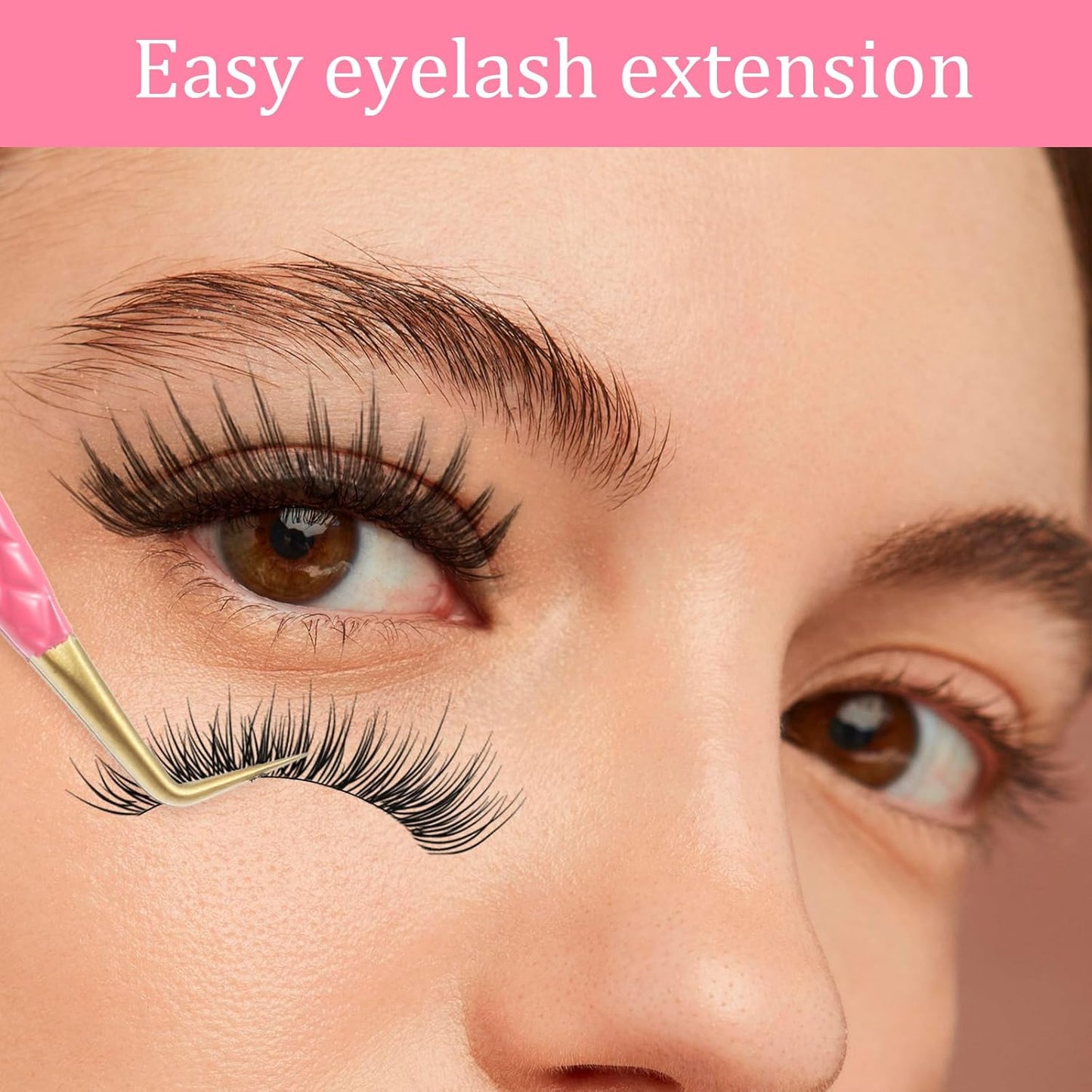 2pcs Lash Cluster Tweezers for Eyelash Extensions Straight and Curved Volume Lash Tweezers Set Lashes Cluster Tweezer for Volume Lashes Extensions, Crafting, Girls Women Beginners-FemmiqueWomen