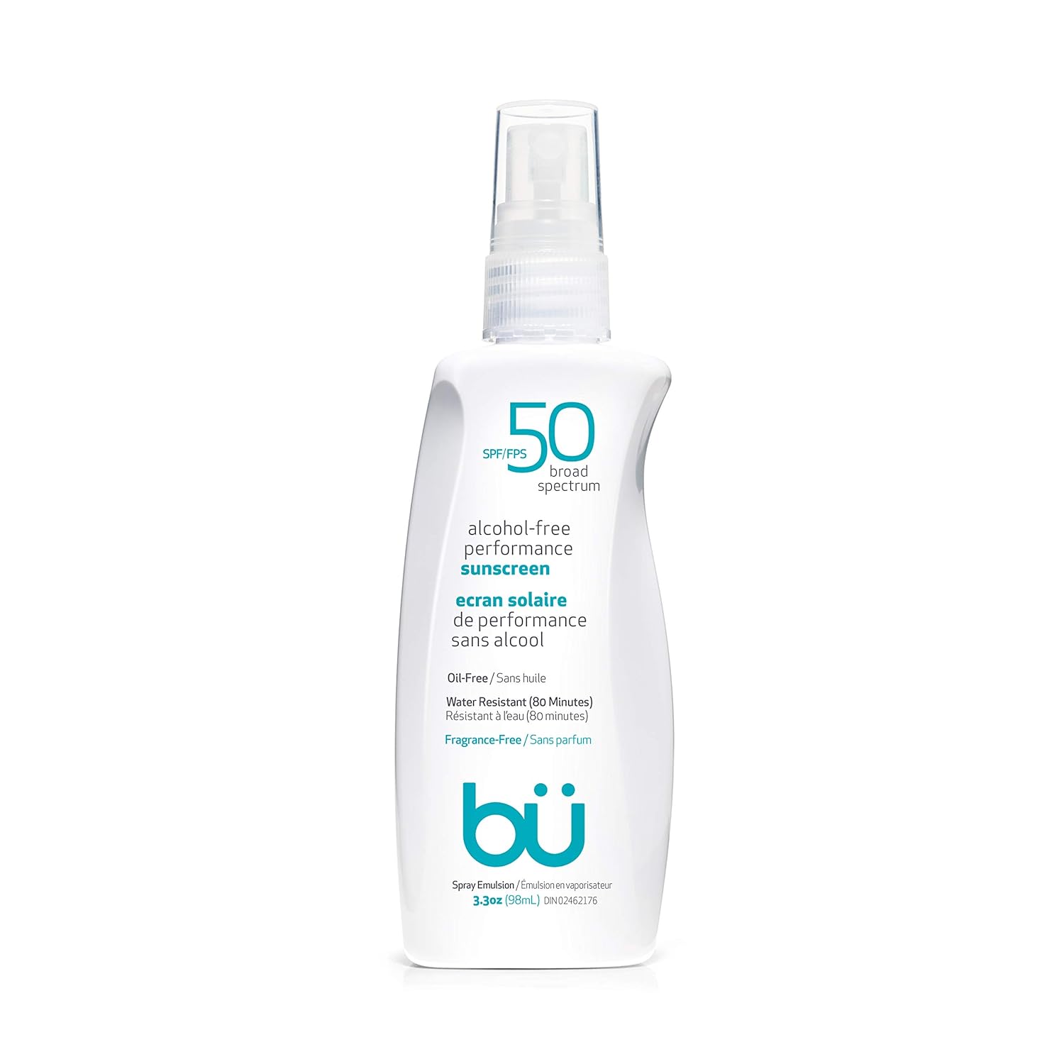 BU SPF 50 Sunscreen Spray for Face and Body, Fragrance Free, Clear, Non Greasy, Water Resistant, for Sensitive Skin, 3.3 oz-FemmiqueWomen
