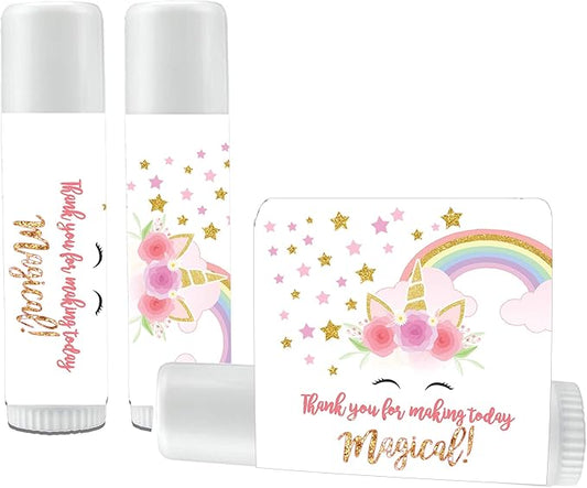 12 Unicorn Rainbow Lip Balms - Unicorn Theme Lip Balms - Unicorn Baby Shower Favors - Unicorn Birthday Party Favors - Rainbow Unicorn-FemmiqueWomen