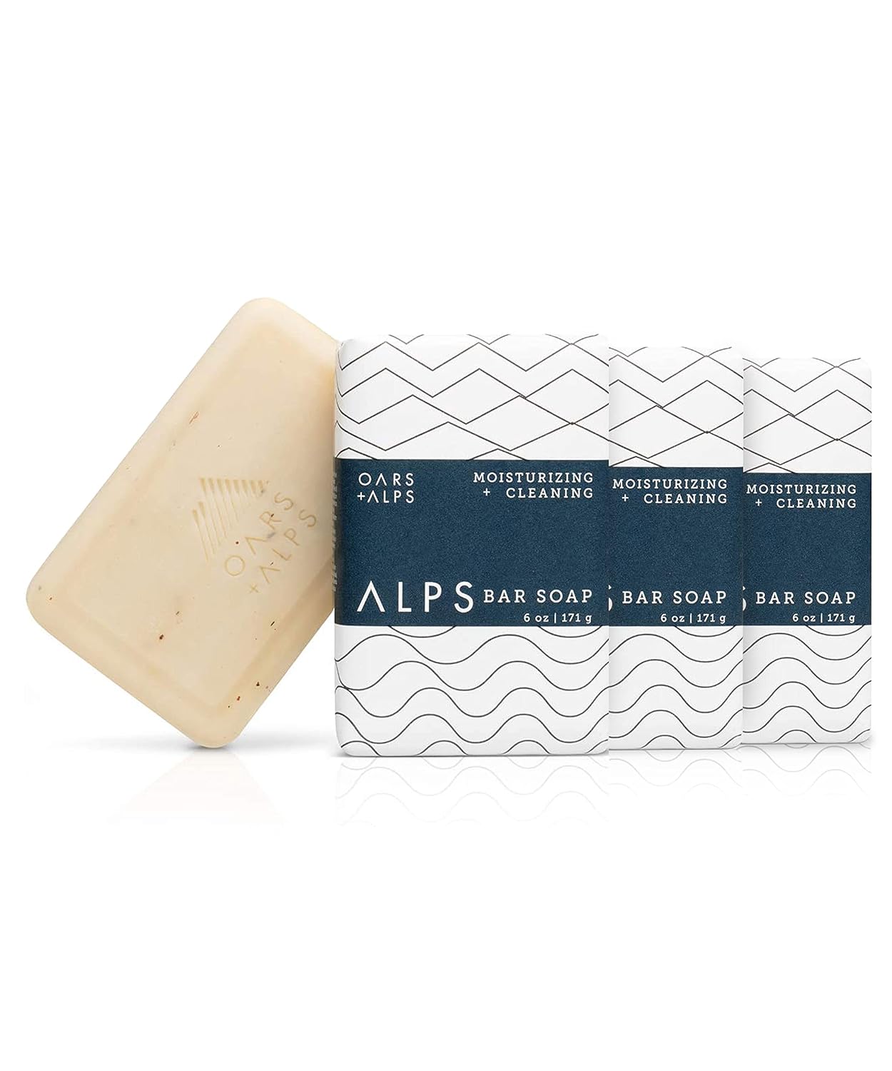 Oars + Alps Moisturizing Men's Bar Soap, Dermatologist Tested and Made with Clean Ingredients, Travel Size, 3 Pack, 6 Oz Each-FemmiqueWomen