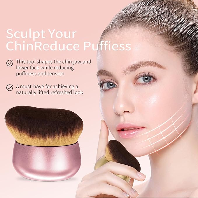 Extra Large Body Makeup Brush For Self Tanner,Leg Makeup &Bronzer Blend,75 mm Wide-headed Kabuki Brush Provides More Even& Pretty Application, Sunscreen Face&Back Makeup Brush,Wet&Dry Use-Matte (Pink)-FemmiqueWomen