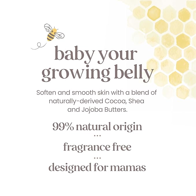 Burt's Bees Mama Belly Butter Stretch Mark Cream for Pregnancy Massages Body & Reduces Scar Appearance, Prenatal & Postnatal Tummy Skin Care, Shea Butter & Vitamin E Rich Formula, 6.5 Oz (Pack of 3)-FemmiqueWomen