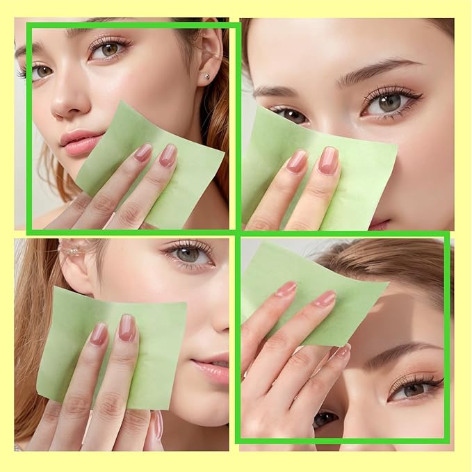 300 Sheets Blotting Paper, HNYYZL Oil Absorbing Sheets for Oily Skin, Oil Control for Face, Makeup Blotting Paper, Natural Oil Absorbing Facial Blotting Sheets for Oily Skin Care (Pack of 3)-FemmiqueWomen