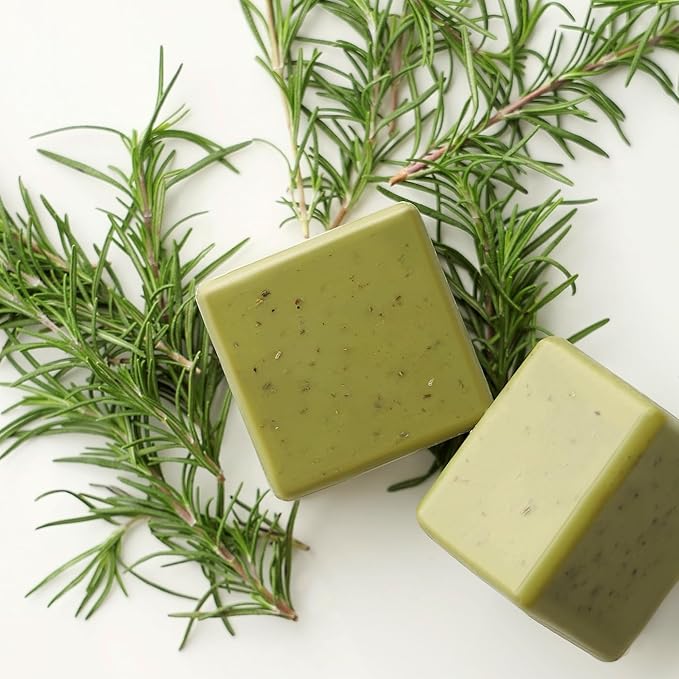 Rosemary & Tea-Tree Scalp Clarifying Shampoo Bar with Keratin, Panthenol, Biotin and Argan-Oil (5.2oz) | Sulfate Free, All Natural, Hair Moisturizing & Nourishing Soap, Deep Cleansing Solid Shampoo-FemmiqueWomen